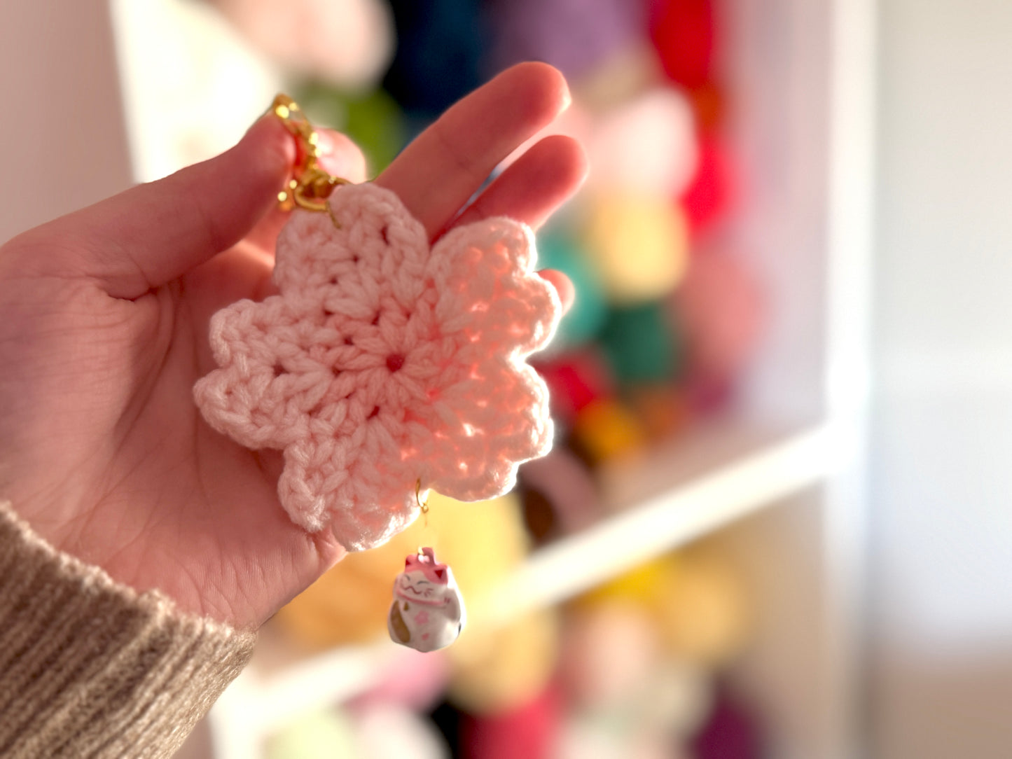 Sakura Flower Pattern Keychain | Perfect for Markets